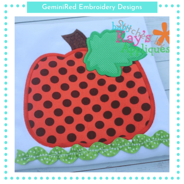 Cute Pumpkin with Leaf {Four Sizes}
