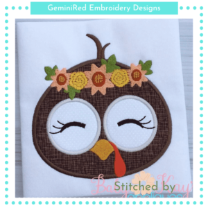 Cute Turkey Girl with Flowers {Four Sizes}