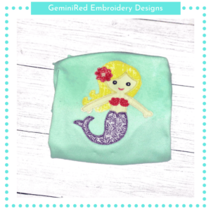 Dancing Mermaid Zigzag Stitching {Four Sizes}