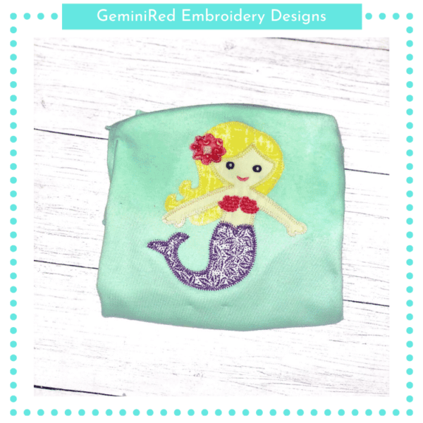 Dancing Mermaid Zigzag Stitching {Four Sizes}