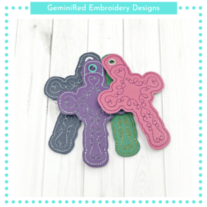 Decorative Cross Key Fob {Eyelet & Snap}