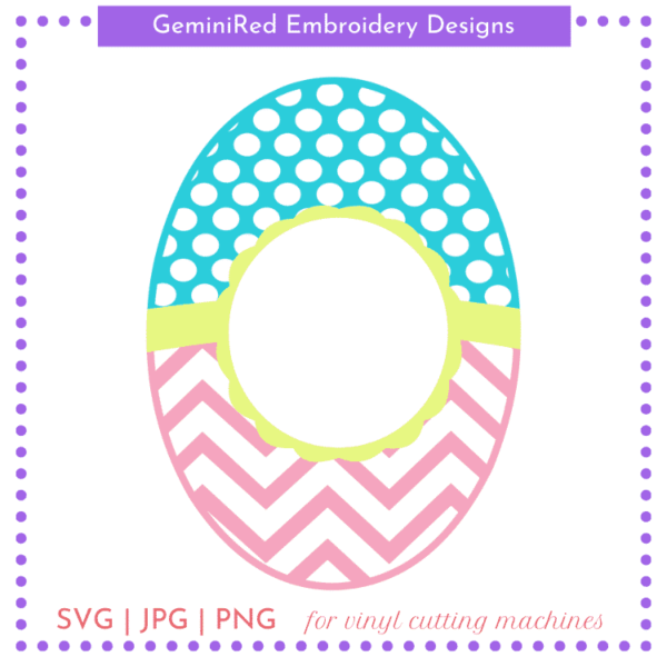 CUT FILE - Decorative Monogram Egg
