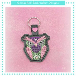Decorative Owl 2 Key Fob {Eyelet & Snap}