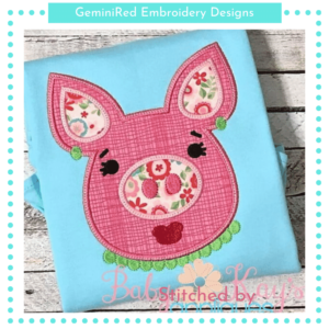 Diva Pig Appliqué {Four Sizes}