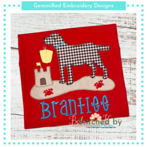 Dog at Beach Patchwork {Four Sizes}