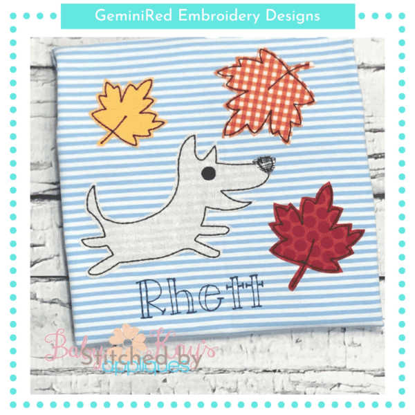 Dog Chasing Leaves {Four Sizes}