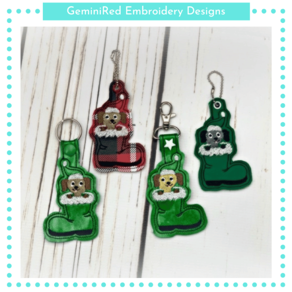 Dog in Boot Key Fob {Eyelet & Snap} - Image 2