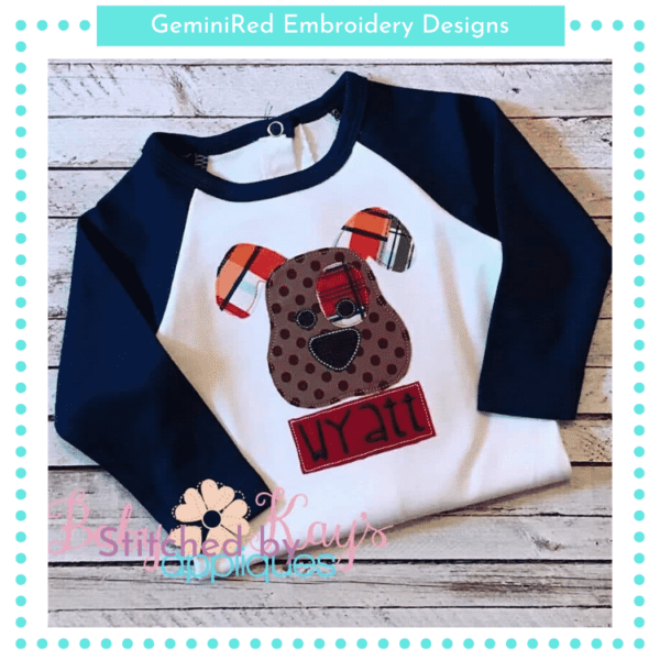 Doggie & Name Frame Patchwork {Four Sizes}