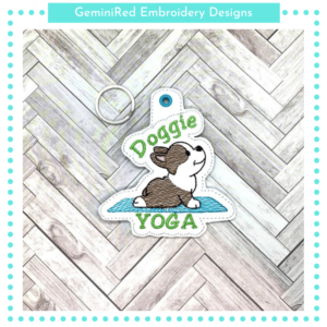 Doggie Yoga Key Fob {Two Sizes}
