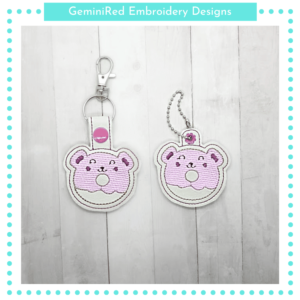 Donut Bear Key Fob {Eyelet & Snap}
