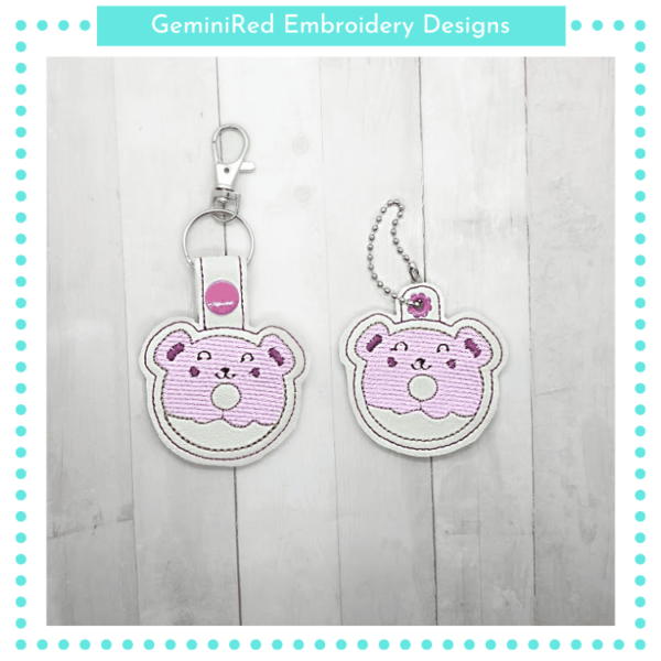 Donut Bear Key Fob {Eyelet & Snap}