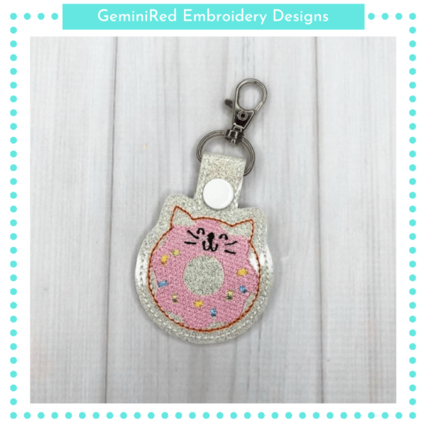 Donut Cat Key Fob {Eyelet & Snap} - Image 2
