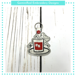 Drink Mix Americano Key Fob {Eyelet & Snap}