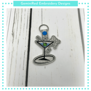 Drink Mix Martini Key Fob {Eyelet & Snap}