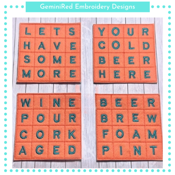 Drink Up Coaster Set 1 {4x4}