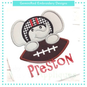 Elephant Football Mascot {Four Sizes}