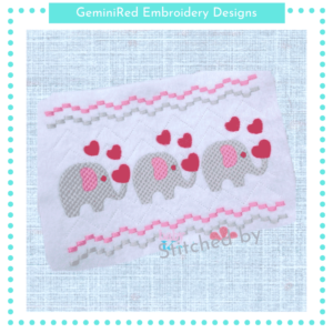 Elephant Holding a Heart Faux Smock {Three Sizes}