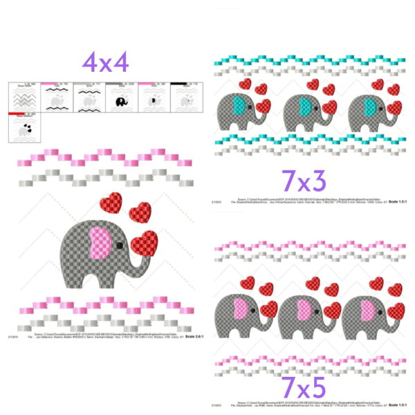 Elephant Holding a Heart Faux Smock {Three Sizes} - Image 2