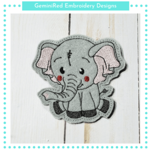 Elephant Play Animal Feltie {4x4}