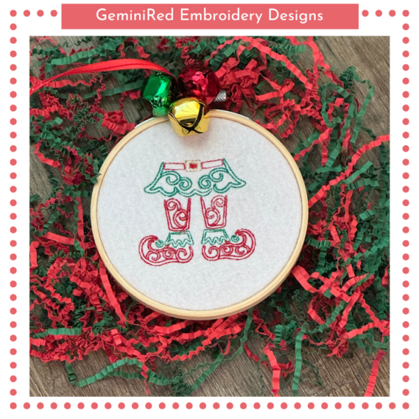 Elf Legs Tag Ornament {4x4} - Image 2