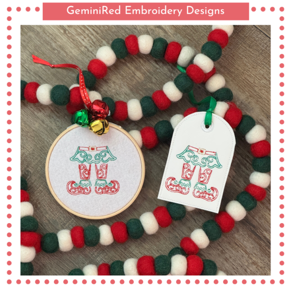 Elf Legs Tag Ornament {4x4} - Image 3