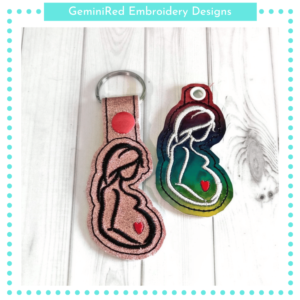 Expecting Mom Key Fob {Eyelet & Snap}