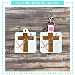 Faith Key Fob {Eyelet & Snap}