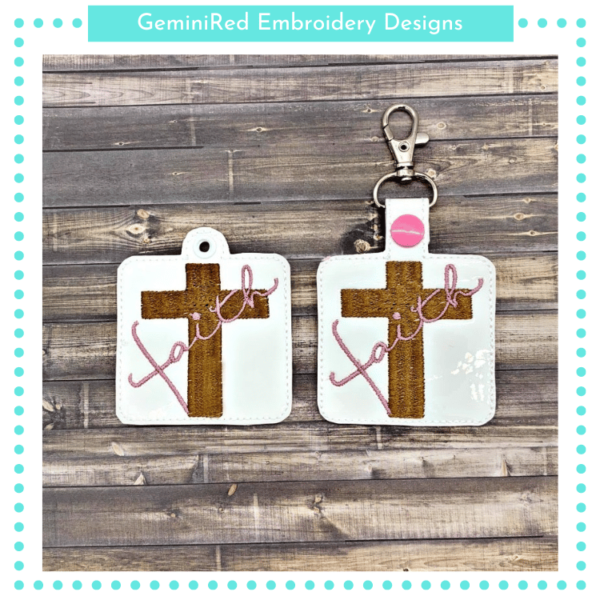 Faith Key Fob {Eyelet & Snap}