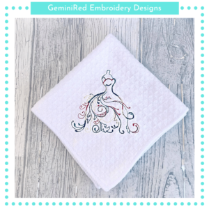 Fancy Dress 1 Redwork {Two Sizes}
