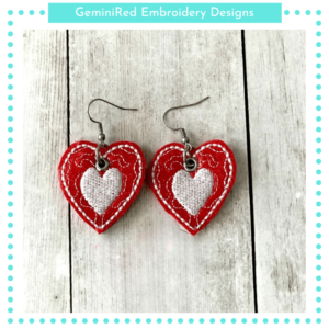 Fancy Heart Earrings {4x4}