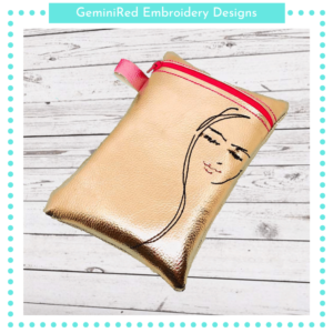 Female Silhouette Zipper Bag {Three Sizes}