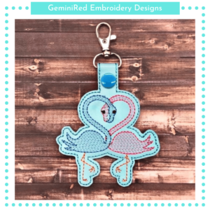Flamingo Love Key Fob {Eyelet & Snap}
