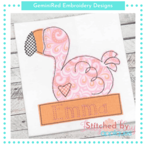 Flamingo with Name Frame {Four Sizes}