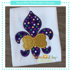 Fleur De Lis with Bow {Four Sizes}