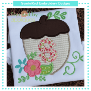 Floral Acorn Alpha {Four Sizes}