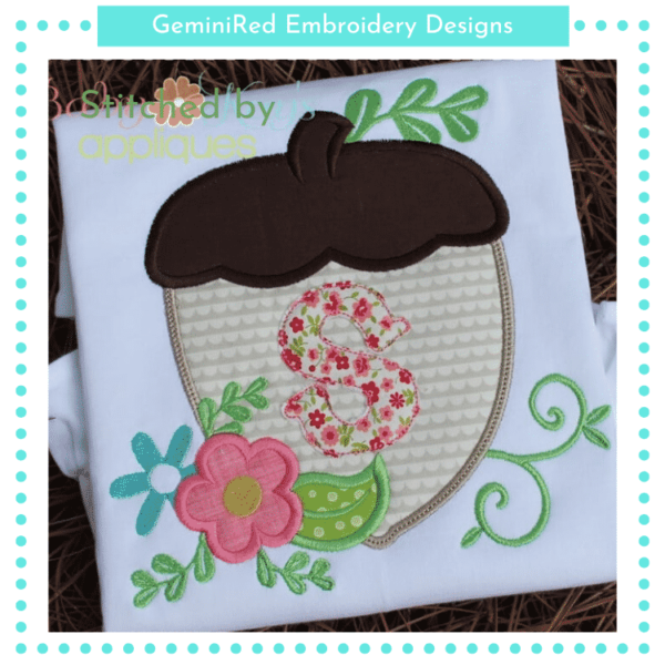 Floral Acorn Alpha {Four Sizes}