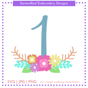 CUT FILE - Floral Number Set