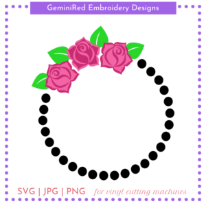 CUT FILE - Floral Rose Dot Frame