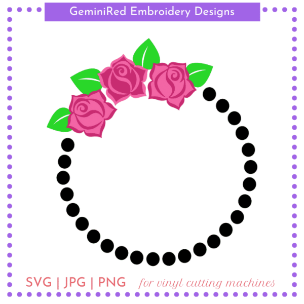 CUT FILE - Floral Rose Dot Frame