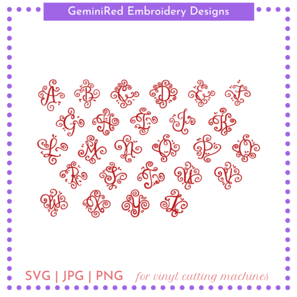 CUT FILE - Flourish Elite Monogram Font - Image 2