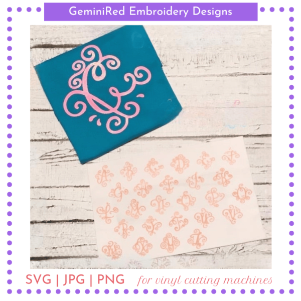 CUT FILE - Flourish Elite Monogram Font - Image 3