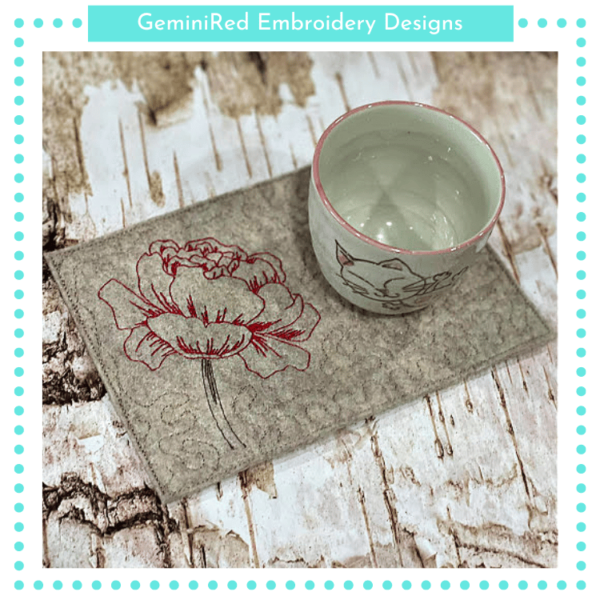 Flower Mug Rug {5x7} - Image 2
