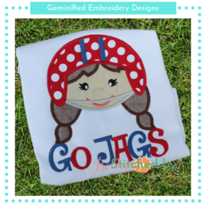 Football Girl in Helmet {Four Sizes}
