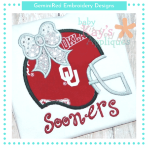 Football Helmet with Bow {Four Sizes}