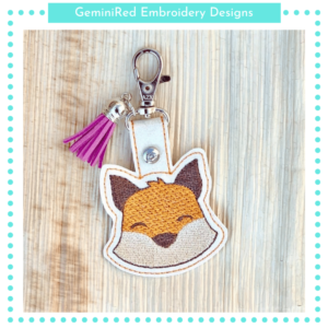 Fox Head Key Fob {Eyelet & Snap}