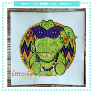 Framed Mardi Gras Gator {Four Sizes}