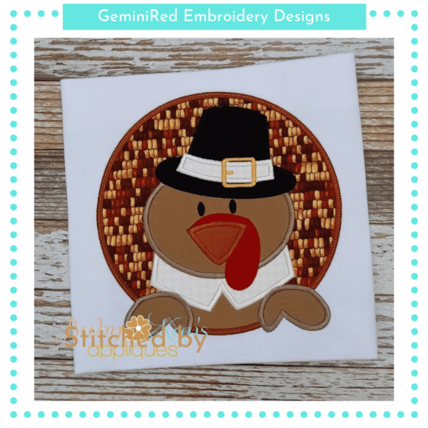 Framed Turkey Pilgrim Boy {Four Sizes}