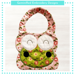 Big Eyed Frog Appliqué Bib {Two Sizes}