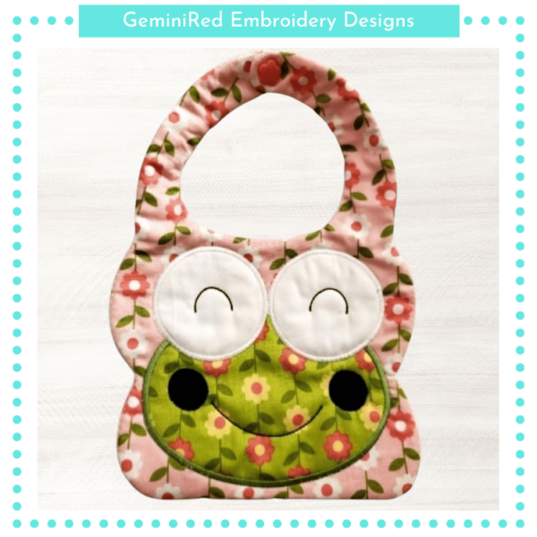 Big Eyed Frog Appliqué Bib {Two Sizes}