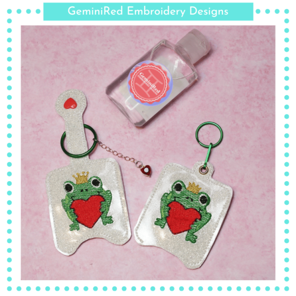 Frog with Heart Sanitizer Holder {Eyelet & Snap}